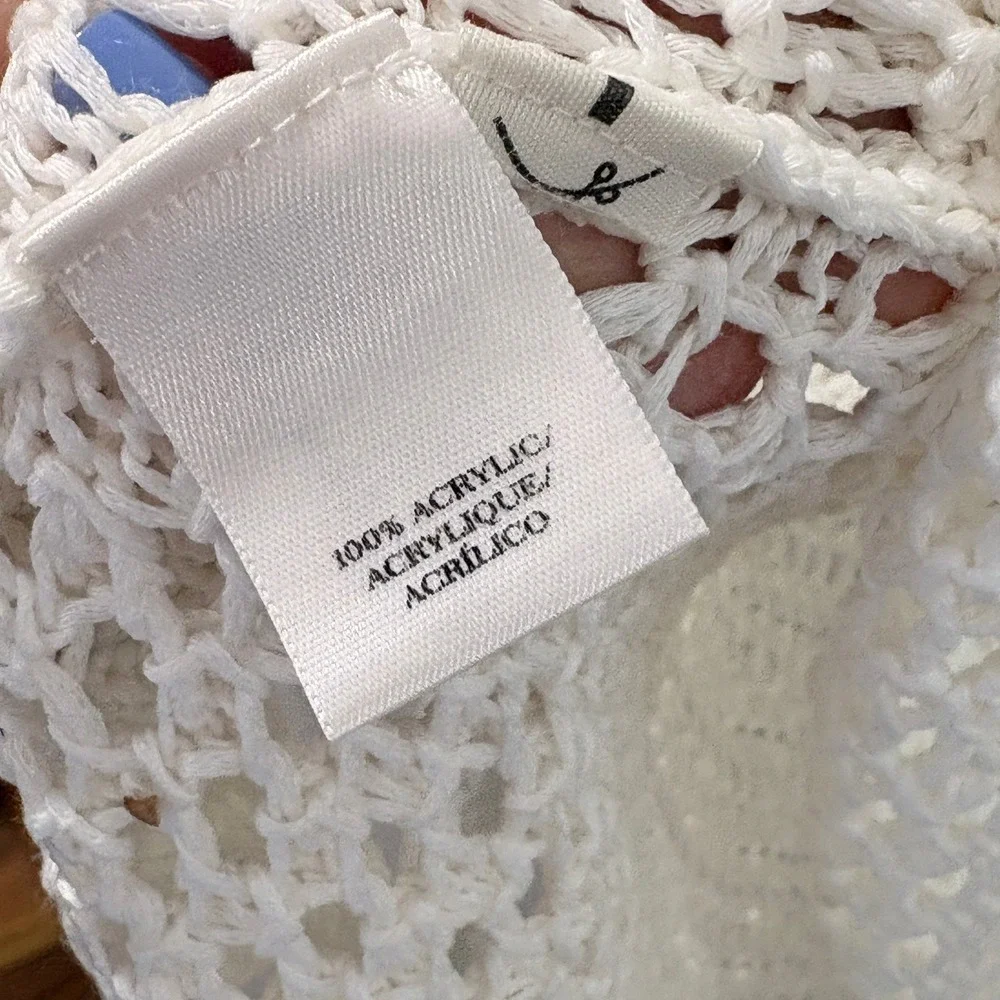 Ann Taylor Womens Open Knit Fisherman Sweater XXL Coastal Euro Summer Beachy - Picture 9 of 10